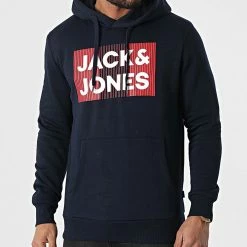 Sortie 😍 Sweat Capuche Corp Logo Bleu Marine de Jack And Jones 🤩