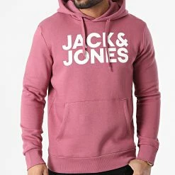 Offres 🎉 Sweat Capuche Corp Logo Bordeaux de Jack And Jones 🔔 -Jack And Jones Soldes jack and jones 296800 12152840 HAWTHORN ROSE 20211229T164437 03
