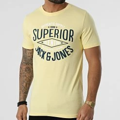Remise 🔥 Tee 👚 Shirt Logo Jaune de Jack And Jones ⌛