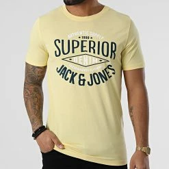 Remise 🔥 Tee 👚 Shirt Logo Jaune de Jack And Jones ⌛ -Jack And Jones Soldes jack and jones 296820 12199474 MELLOW YELLOW 20220106T155730 03
