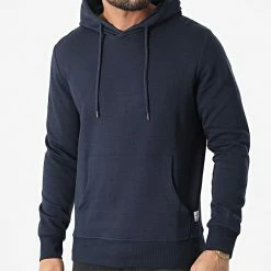 Vente flash 🌟 Sweat Capuche Basic Bleu Marine de Jack And Jones 🔥