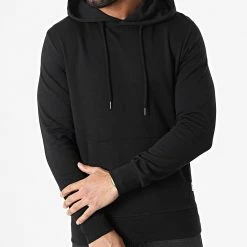 Promo 🎁 Sweat Capuche Basic Noir de Jack And Jones 🎉 -Jack And Jones Soldes jack and jones 296829 12182537 BLACK 20211230T151821 03