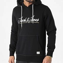 Sortie ✨ Sweat Capuche Upscale Noir de Jack And Jones ❤️ -Jack And Jones Soldes jack and jones 296836 12205036 BLACK 20211230T151801 01