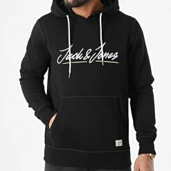 Sortie ✨ Sweat Capuche Upscale Noir de Jack And Jones ❤️