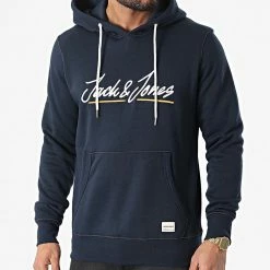 Remise 🥰 Sweat Capuche Upscale Bleu Marine de Jack And Jones 🤩