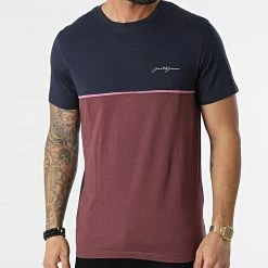 Bon marché 😍 Tee 👚 Shirt Tomorrow Bordeaux Bleu Marine de Jack And Jones 🔥