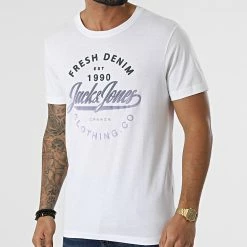 Top 10 😉 Tee 👕 Shirt Fresh Blanc de Jack And Jones 👍