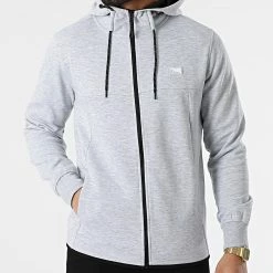 Grosses soldes ❤️ Sweat Capuche Zippé Air Gris Chiné de Jack And Jones ❤️ -Jack And Jones Soldes jack and jones 296912 12204926 LIGHT GREY MEL NEW LGM 20220104T155521 03