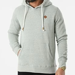 Offres 🌟 Sweat Capuche Tons Vert Chiné de Jack And Jones 🎉 -Jack And Jones Soldes jack and jones 296925 12186763 OIL GREEN MEL 20220106T155811 03