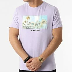 Meilleur prix 😀 Tee 👚 Shirt Billboard Lavande de Jack And Jones 👍 -Jack And Jones Soldes jack and jones 299025 12200416 LAVENDER 20220121T160340 03