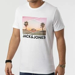 Budget 👏 Tee 👚 Shirt Billboard Blanc de Jack And Jones ❤️