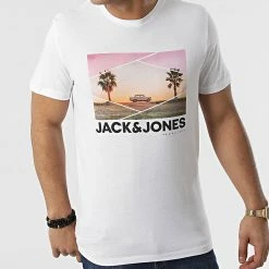 Budget 👏 Tee 👚 Shirt Billboard Blanc de Jack And Jones ❤️ -Jack And Jones Soldes jack and jones 299027 12200416 WHITE 20220121T155028 03