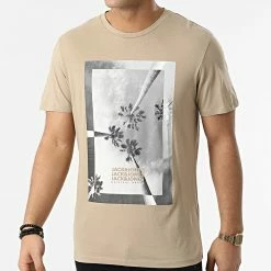 Meilleur prix 🤩 Tee 👕 Shirt Billboard Beige de Jack And Jones 🧨