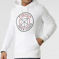 De gros 💯 Sweat Capuche Blabranson Blanc de Jack And Jones ❤️ -Jack And Jones Soldes jack and jones 299068 12206645 WHITE 20220125T160456 03
