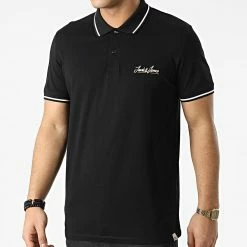 Meilleure affaire 😀 Polo Manches Courtes Tons Noir de Jack And Jones 🔥