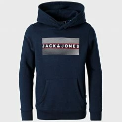 Nouveau 🛒 Sweat Capuche Enfant Corp Logo Bleu Marine de Jack And Jones ⭐