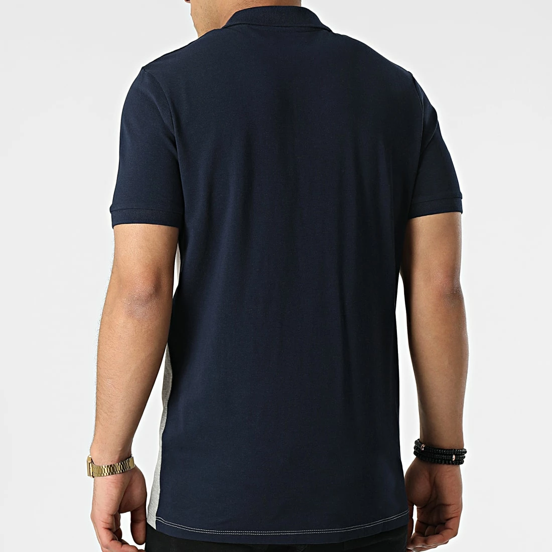 Remise ✨ Polo Manches Courtes Logo Blocking Bleu Marine Gris Chiné Blanc de Jack And Jones 😉 4 Remise ✨ Polo Manches Courtes Logo Blocking Bleu Marine Gris Chiné Blanc de Jack And Jones 😉 – Image 4