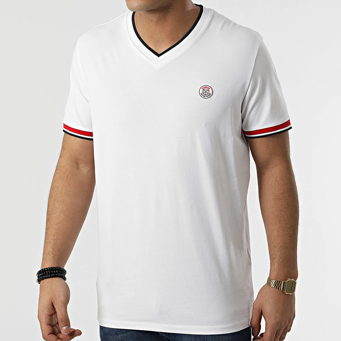 Meilleur prix 🎁 Tee 👚 Shirt Col V Blacliff Blanc de Jack And Jones 👍 1 Meilleur prix 🎁 Tee 👚 Shirt Col V Blacliff Blanc de Jack And Jones 👍