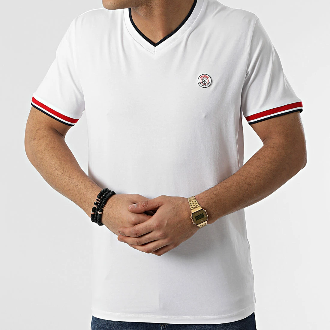 Meilleur prix 🎁 Tee 👚 Shirt Col V Blacliff Blanc de Jack And Jones 👍 3 Meilleur prix 🎁 Tee 👚 Shirt Col V Blacliff Blanc de Jack And Jones 👍 – Image 3