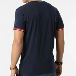 Meilleure vente 👍 Tee 👕 Shirt Col V Blacliff Bleu Marine de Jack And Jones ❤️ -Jack And Jones Soldes jack and jones 299218 12206204 NAVY BLAZER 20220121T155555 04