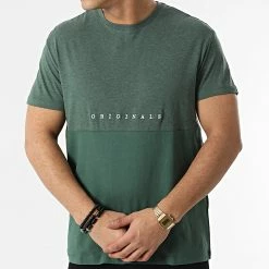 Budget 🌟 Tee 👚 Shirt Copenhagen Block Vert de Jack And Jones ✨ -Jack And Jones Soldes jack and jones 299224 12205182 TREKKING GREEN 20220121T160147 03