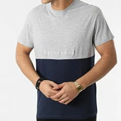 Le moins cher 😀 Tee 👕 Shirt Copenhagen Block Gris Chiné Bleu Marine de Jack And Jones 😀 -Jack And Jones Soldes jack and jones 299226 12205182 LIGHT GREY MEL 20220121T155948 03