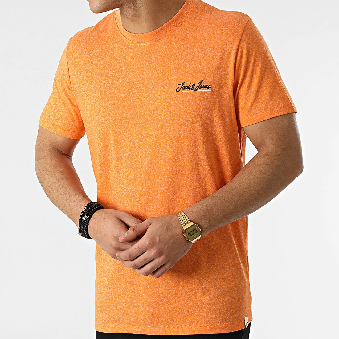 Budget 🛒 Tee 👕 Shirt Tons Orange Chiné de Jack And Jones ⭐ 3 Budget 🛒 Tee 👕 Shirt Tons Orange Chiné de Jack And Jones ⭐ – Image 3