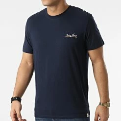 Promo 🥰 Tee 👚 Shirt Tons Bleu Marine de Jack And Jones 🌟