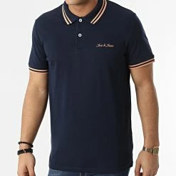 Bon marché 🌟 Polo Manches Courtes Nery Bleu Marine de Jack And Jones 🎁
