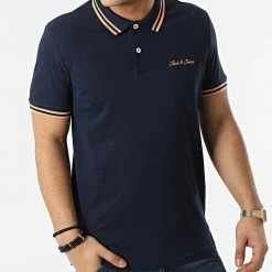 Bon marché 🌟 Polo Manches Courtes Nery Bleu Marine de Jack And Jones 🎁 -Jack And Jones Soldes jack and jones 299329 12200511 NAVY BLAZER STANDARD 20220121T155429 03