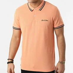 Meilleure vente 👍 Polo Manches Courtes Nery Orange Clair de Jack And Jones 😀