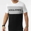 Le moins cher 🛒 Tee 👕 Shirt Logo Blocking Noir Blanc Gris Chiné de Jack And Jones 🌟