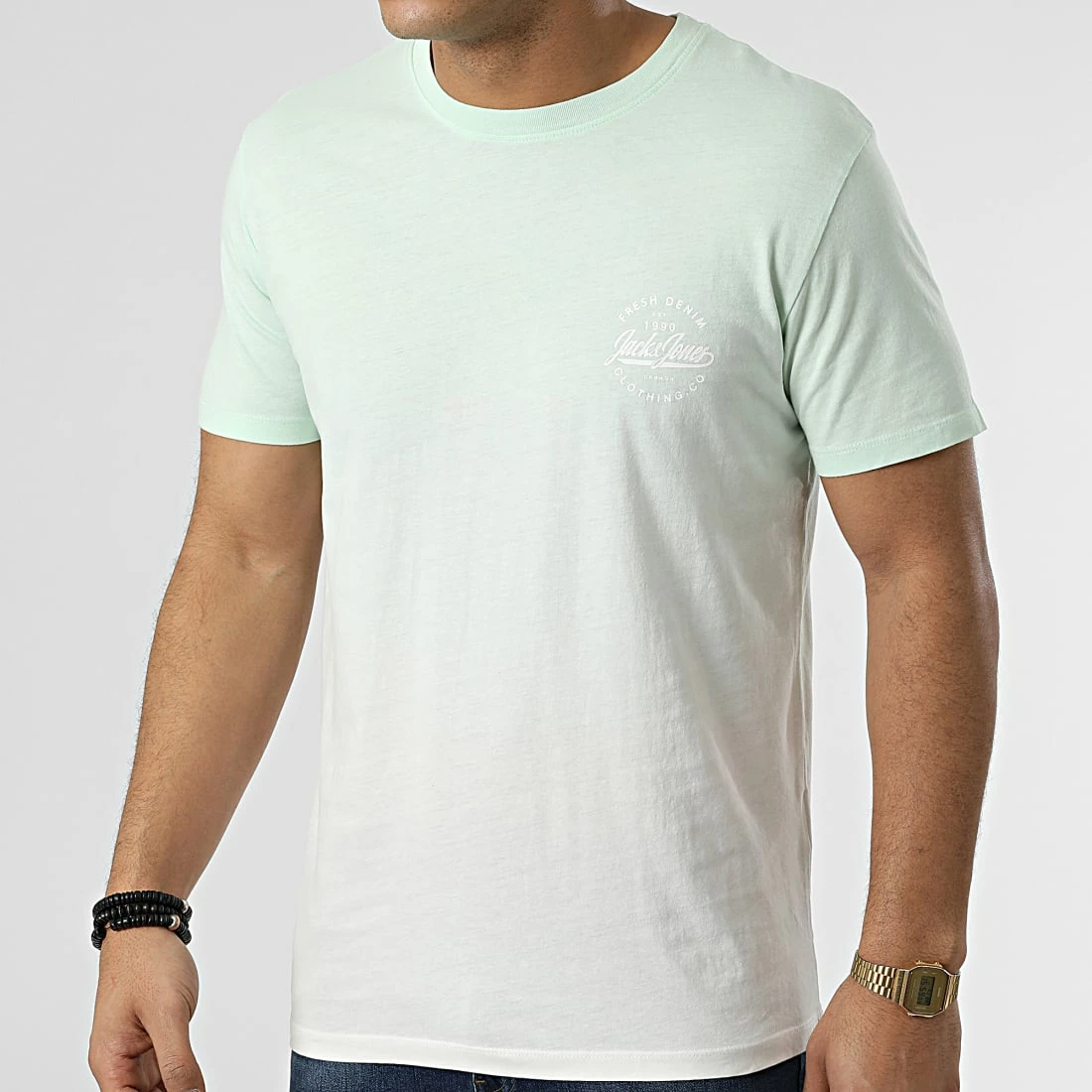 Tout neuf 🧨 Tee 👕 Shirt Tarif Vert Clair Blanc Dégradé de Jack And Jones 👍 1 Tout neuf 🧨 Tee 👕 Shirt Tarif Vert Clair Blanc Dégradé de Jack And Jones 👍