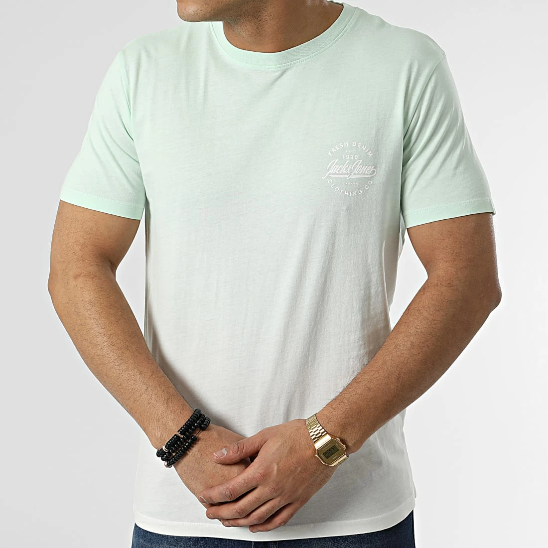 Tout neuf 🧨 Tee 👕 Shirt Tarif Vert Clair Blanc Dégradé de Jack And Jones 👍 3 Tout neuf 🧨 Tee 👕 Shirt Tarif Vert Clair Blanc Dégradé de Jack And Jones 👍 – Image 3