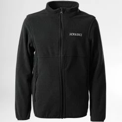 Meilleur prix 😀 Veste Zippée Polaire Enfant Hype Noir de Jack And Jones 🧨