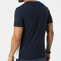 Le moins cher ⌛ Tee 👕 Shirt Break Blanc Bleu Marine de Jack And Jones ✨ -Jack And Jones Soldes jack and jones 299606 12200211 NAVY BLAZER STANDARD F 20220126T155833 04