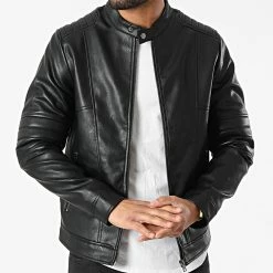 Acheter 🎉 Veste Biker Leon Noir de Jack And Jones 👍 -Jack And Jones Soldes jack and jones 299847 12201748 BLACK 20220126T155618 03