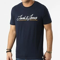 Meilleure affaire 😉 Tee 👚 Shirt Tons Upscale Bleu Marine de Jack And Jones 👏