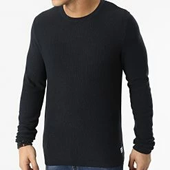 Remise 🔔 Pull En Maille Gustav Bleu Marine Chiné de Jack And Jones ⌛
