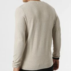 Meilleure vente ❤️ Pull En Maille Gustav Beige Chiné de Jack And Jones 😉 -Jack And Jones Soldes jack and jones 300827 12201706 CROCKERY TWISTED W 20220201T144711 04