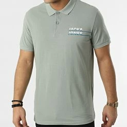 Bon marché ✔️ Polo A Manches Courtes Charles Vert de Jack And Jones 🔔