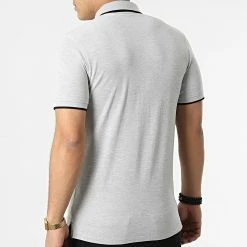 Remise 🥰 Polo A Manches Courtes Paulos Gris Chiné de Jack And Jones 🥰 -Jack And Jones Soldes jack and jones 300921 12136668 LIGHT GREY MEL 20220201T144530 04