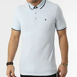 Coupon 🛒 Polo A Manches Courtes Paulos Bleu Clair de Jack And Jones 🎉