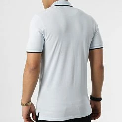 Coupon 🛒 Polo A Manches Courtes Paulos Bleu Clair de Jack And Jones 🎉 -Jack And Jones Soldes jack and jones 300927 12136668 DUSTY BLUE PLAY1 20220201T144554 04