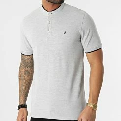 Remise 🧨 Polo A Manches Courtes Paulos Mao Gris Chiné de Jack And Jones ⌛