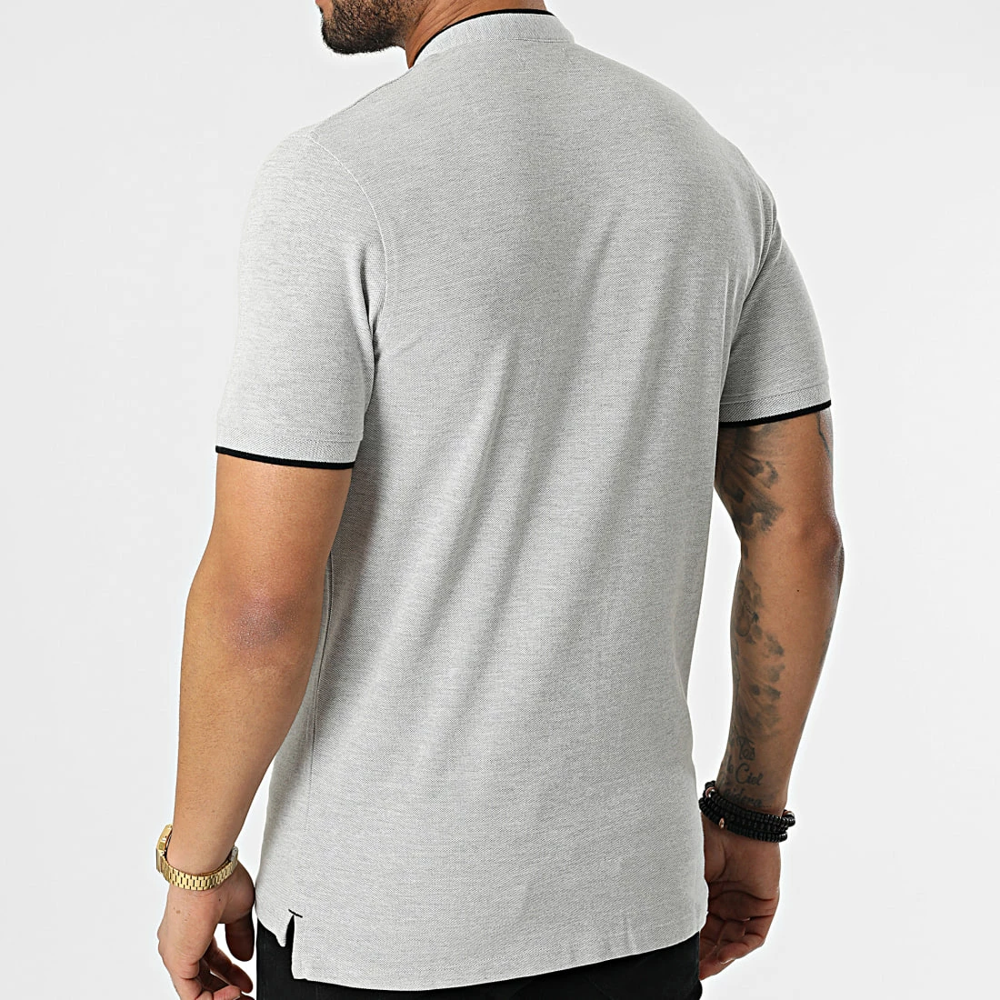 Remise 🧨 Polo A Manches Courtes Paulos Mao Gris Chiné de Jack And Jones ⌛ 4 Remise 🧨 Polo A Manches Courtes Paulos Mao Gris Chiné de Jack And Jones ⌛ – Image 4