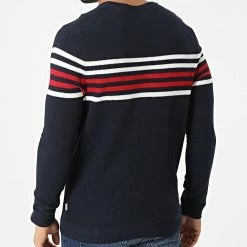 Tout neuf 🎉 Pull Schmidt Bleu Marine de Jack And Jones ✔️ -Jack And Jones Soldes jack and jones 300985 12201515 NAVY BLAZER 20220311T143549 pg