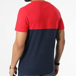 Top 10 🎉 Tee 👚 Shirt Steve Rouge Bleu Marine de Jack And Jones ⌛ -Jack And Jones Soldes jack and jones 301026 12200229 TRUE RED STANDARD F 20220202T111941 03