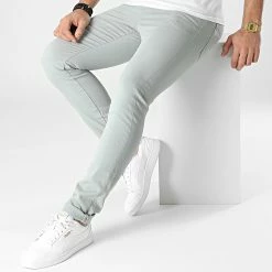 Meilleure vente ❤️ Jean Slim Glenn Icon 12203333 Vert Clair de Jack And Jones 💯 -Jack And Jones Soldes jack and jones 301036 12203333 SLATE GRAY 20220301T143853 03