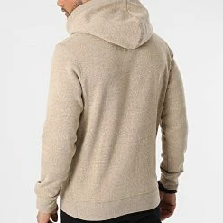 Le moins cher 💯 Sweat Capuche Tons Marron Chiné de Jack And Jones 🔔 -Jack And Jones Soldes jack and jones 301119 12186763 RUBBER MEL 20220203T160627 04